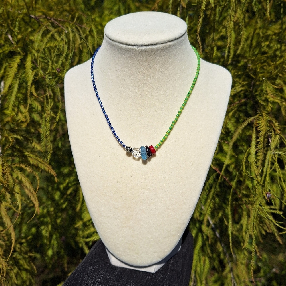 Gemstone, Czech Glass Necklace ~ Handcrafted Jewelry